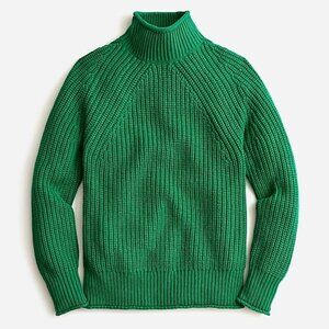 J.Crew Relaxed Rollneck Sweater, Jungle Green 100% Cotton Size M